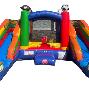 Sports Complex Double Slide Bounce House Wet/Dry Combo