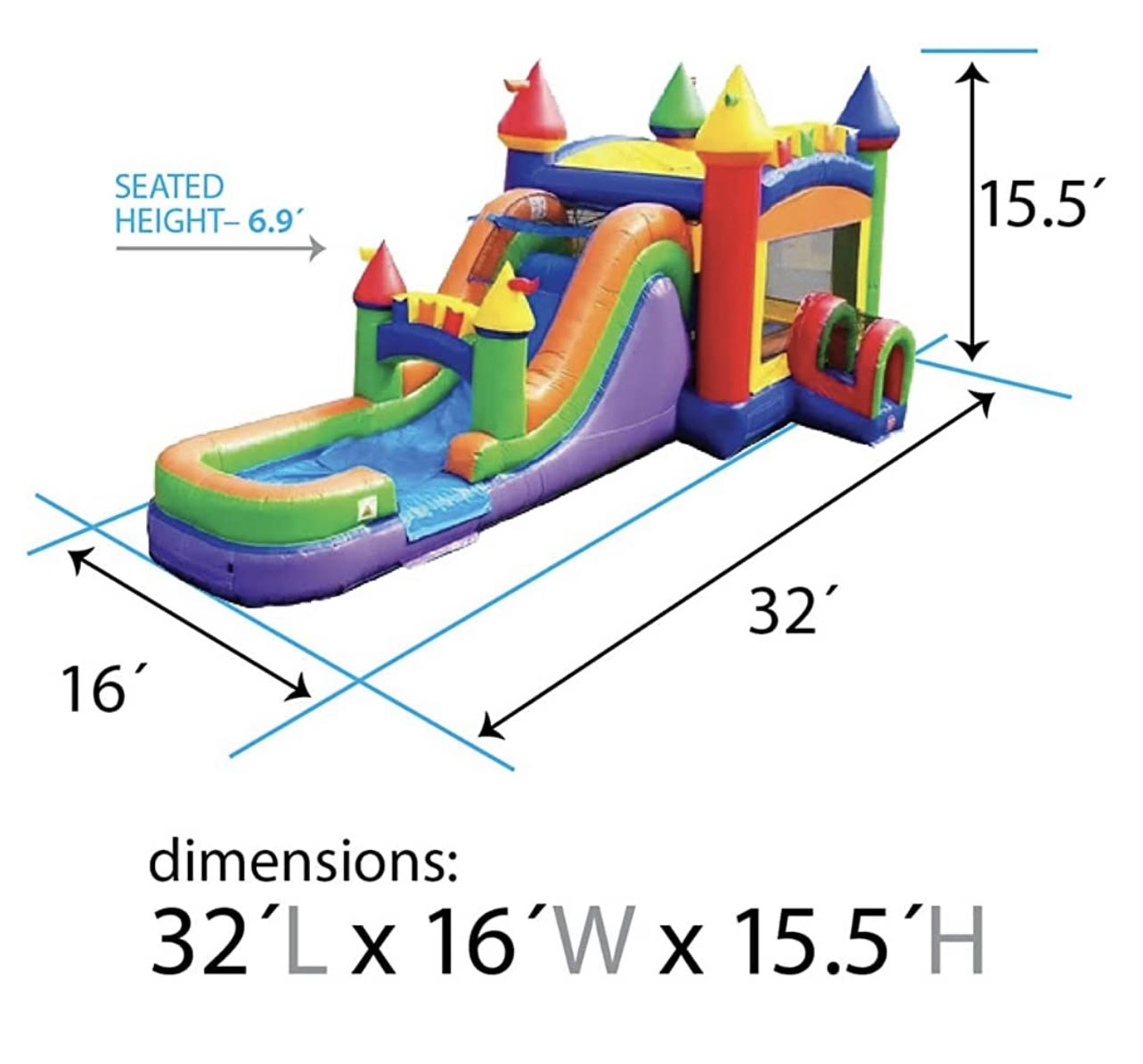 Rainbow Mega Bounce House - Image 2